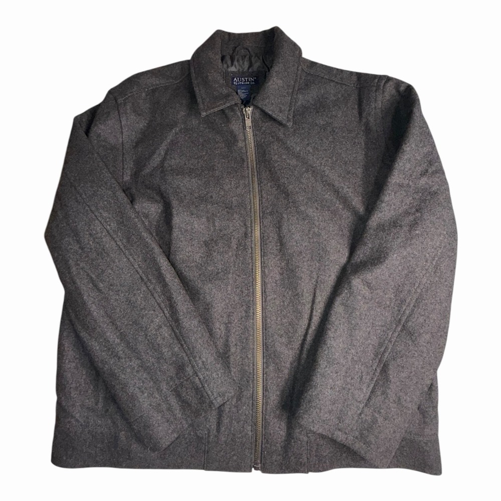 Austin Clothing Co Men's Wool Blend Zip Jacket Black Casual Coat Size L